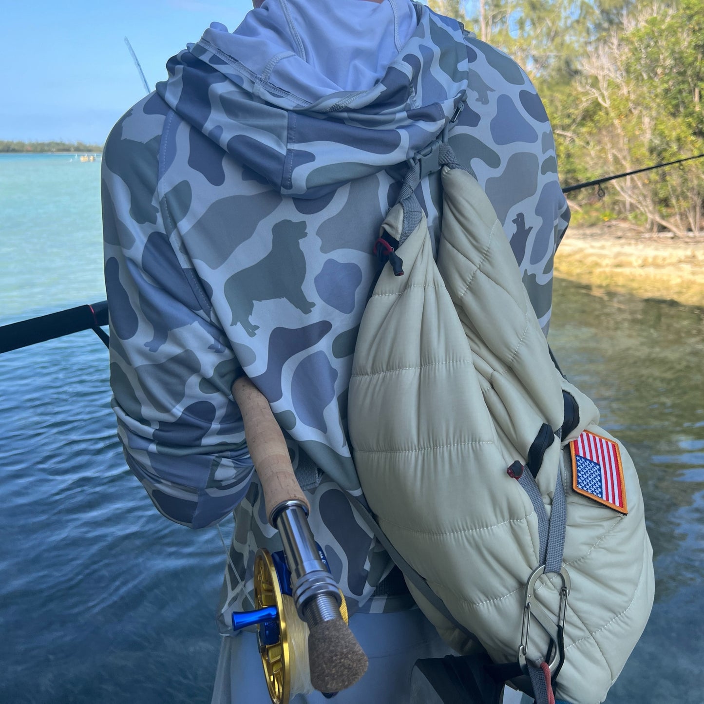 Monti Coolers - The Loyal Companion Sun Hoodie | SPF 50 - Dog Camo / XS