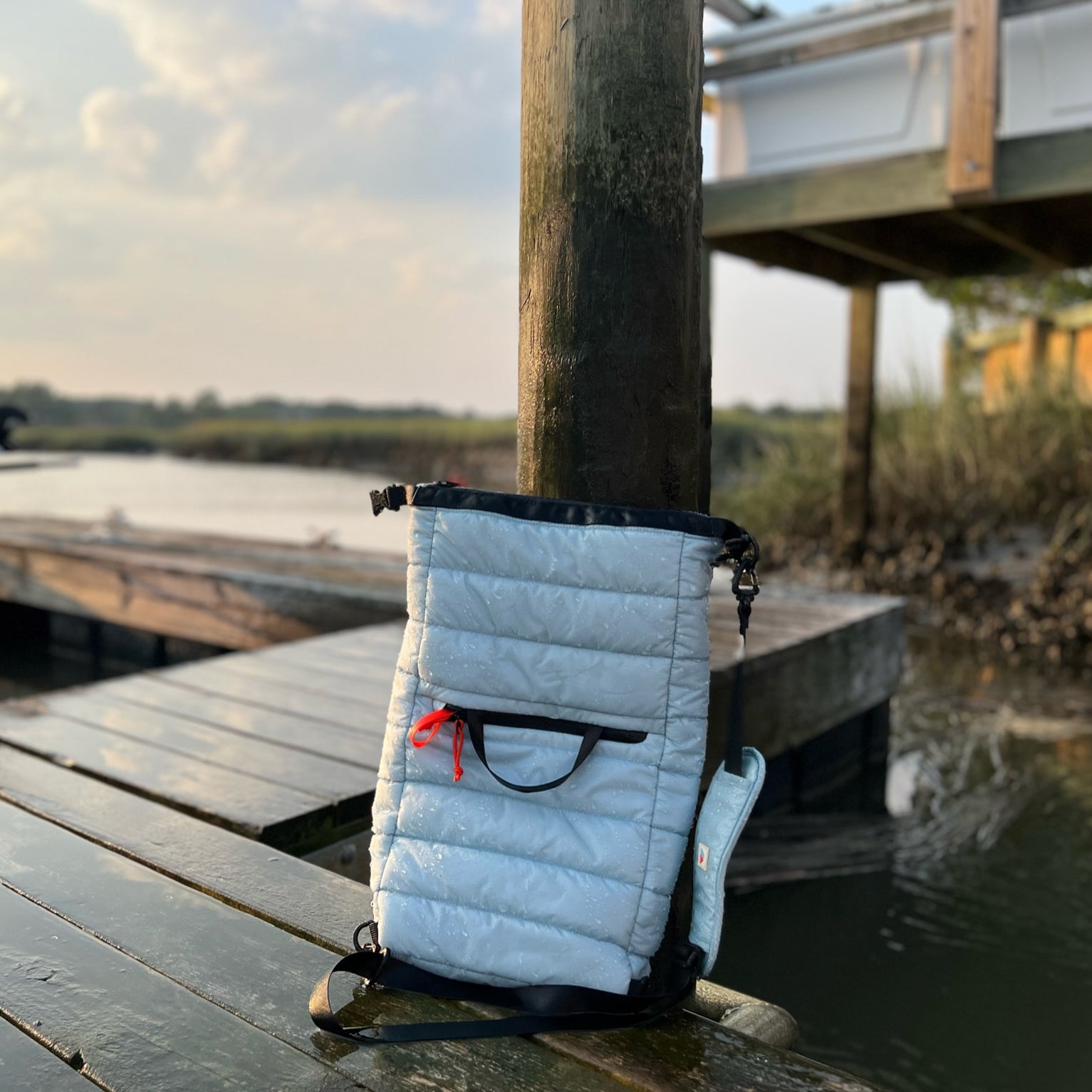 Monti Mayfly 14L High Capacity Lightweight Travel Cooler. Folds into built in stuff sack. Packable Cooler Blue. Dock cooler. Fishing cooler. Best cooler for boat