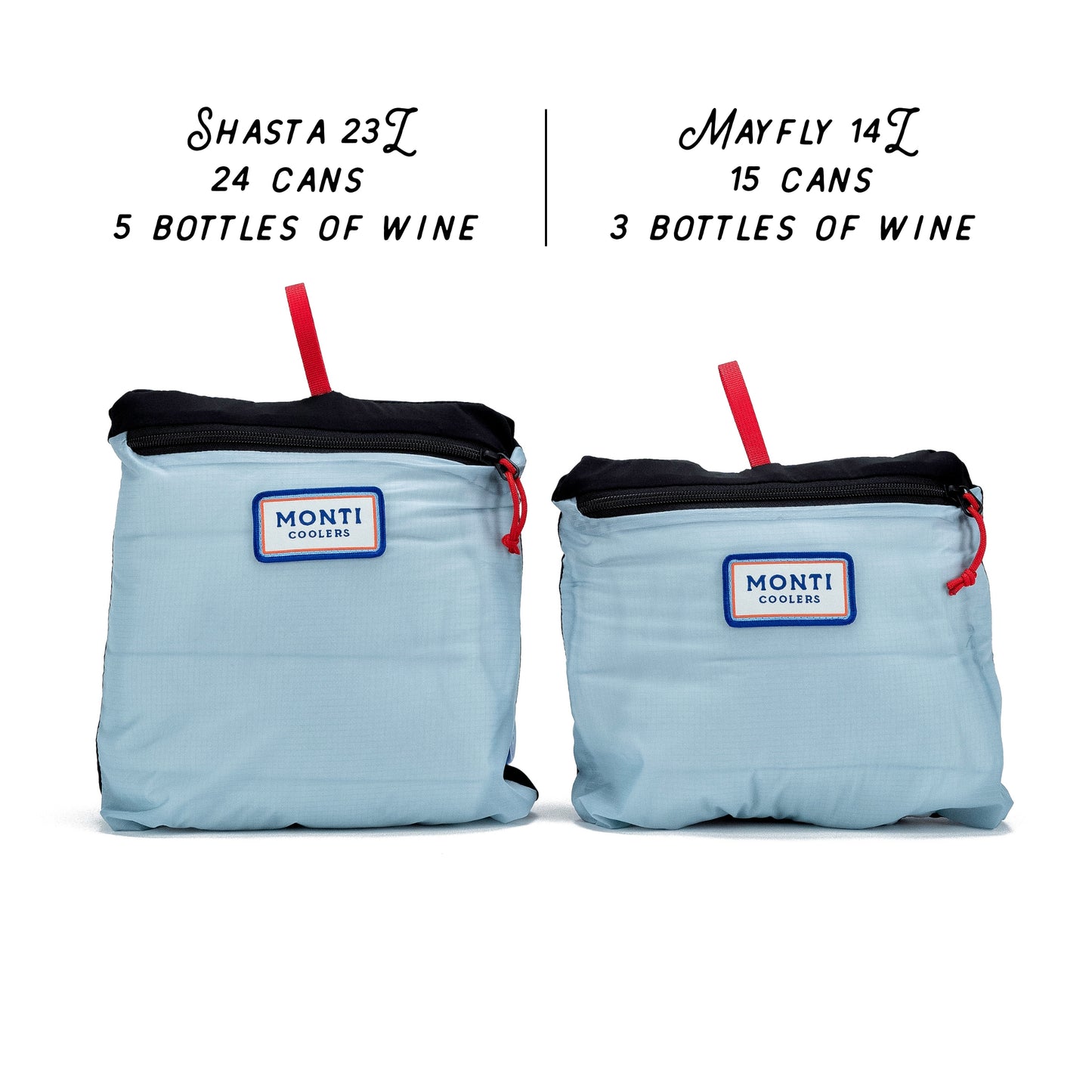 Monti Mayfly 14L High Capacity Lightweight Travel Cooler. Folds into built in stuff sack. Packable Cooler Blue. 